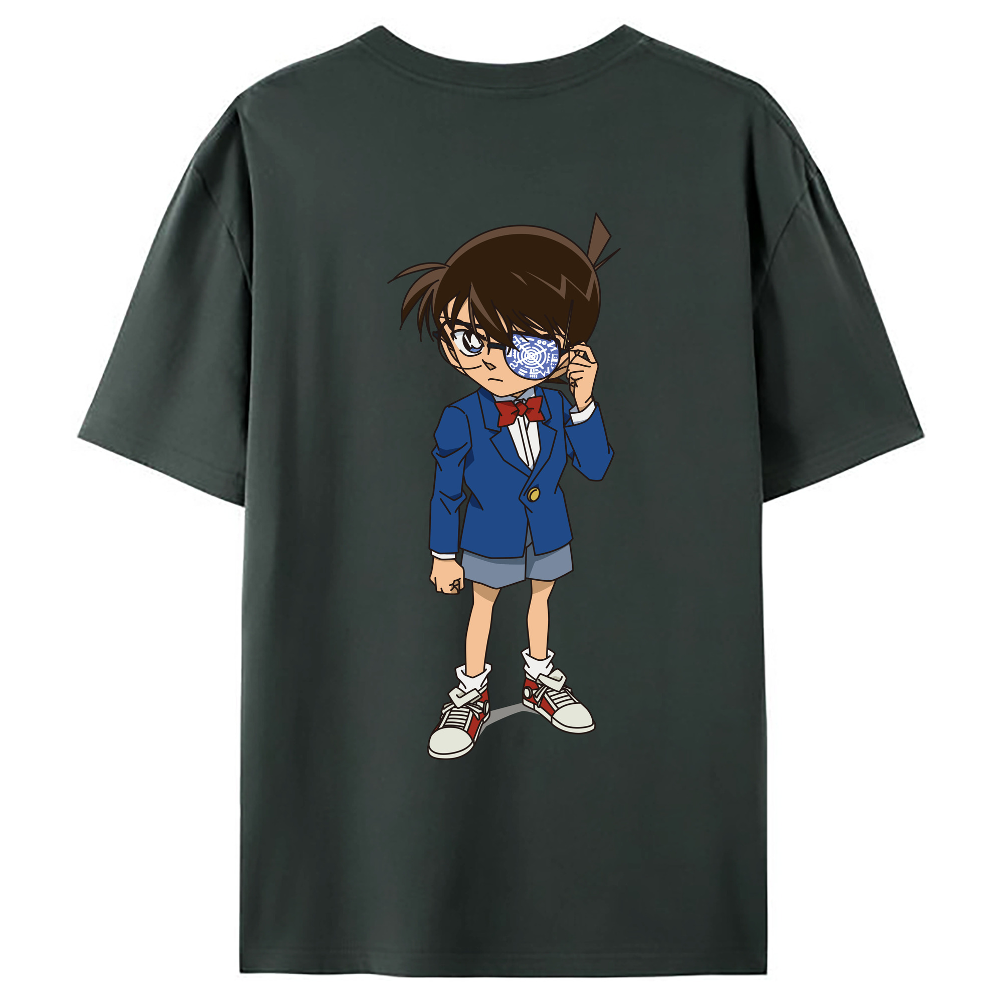 （画像用） 名探偵コナン 江戸川 コナン Detective Conan Conan Edogawa 綿100％ メンズ半袖Tシャツ（バックプリント） 通気性